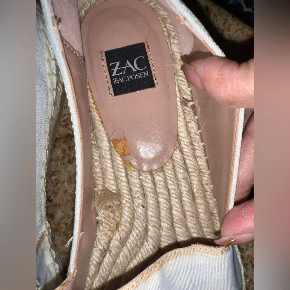 ZAC Zac Posen Textile Mesh Espadrille Flats Ivory/Nude Size 8M